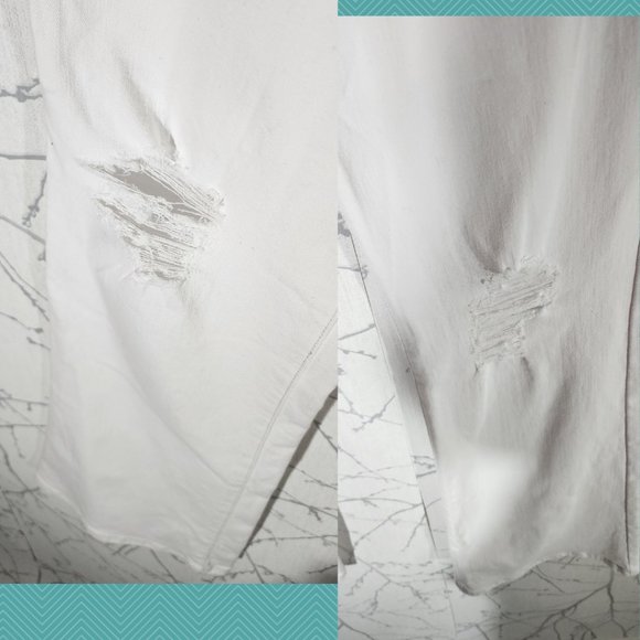 Joe's White High Rise Ripped Knees Lupita Flare Jeans - Picture 2 of 7